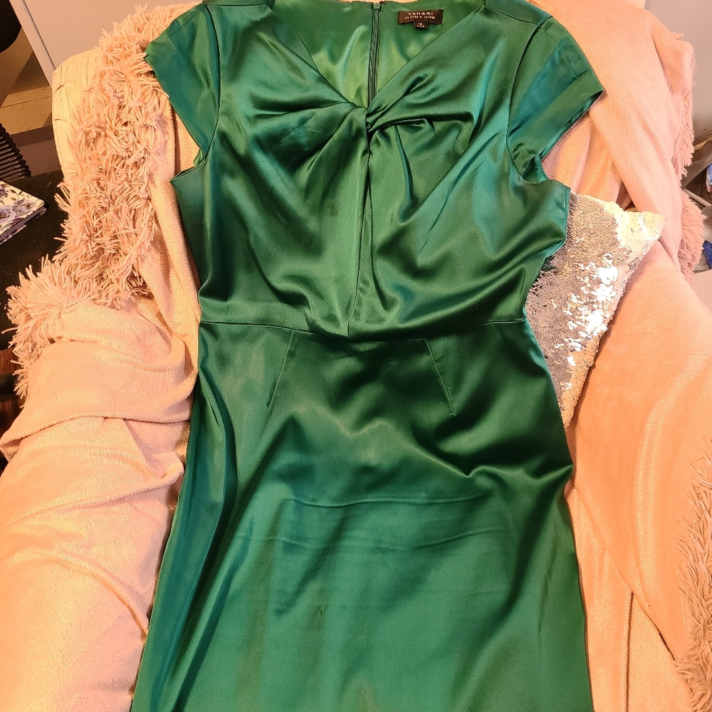 Dark Green satin dress